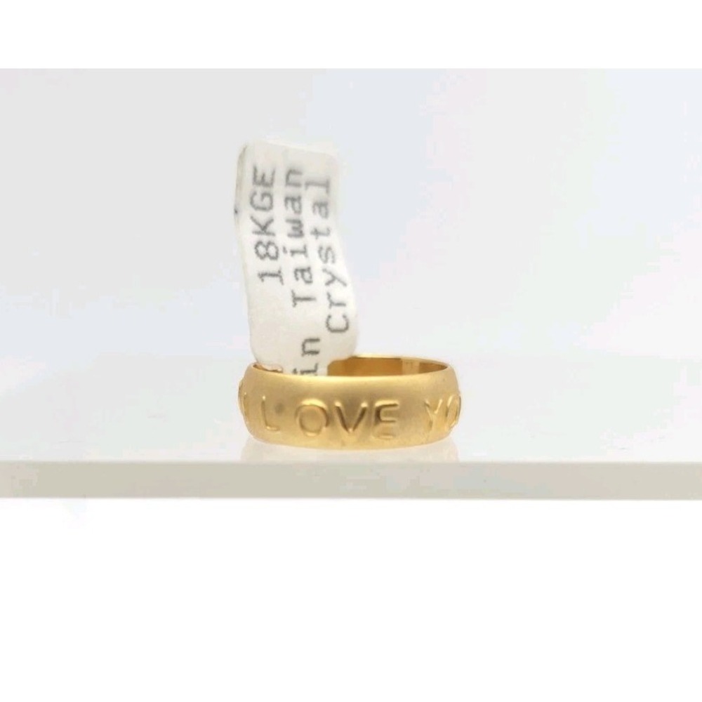 18k GE Ring " I Love You" Size 5‎ Gold Plated Embossed Heart Band